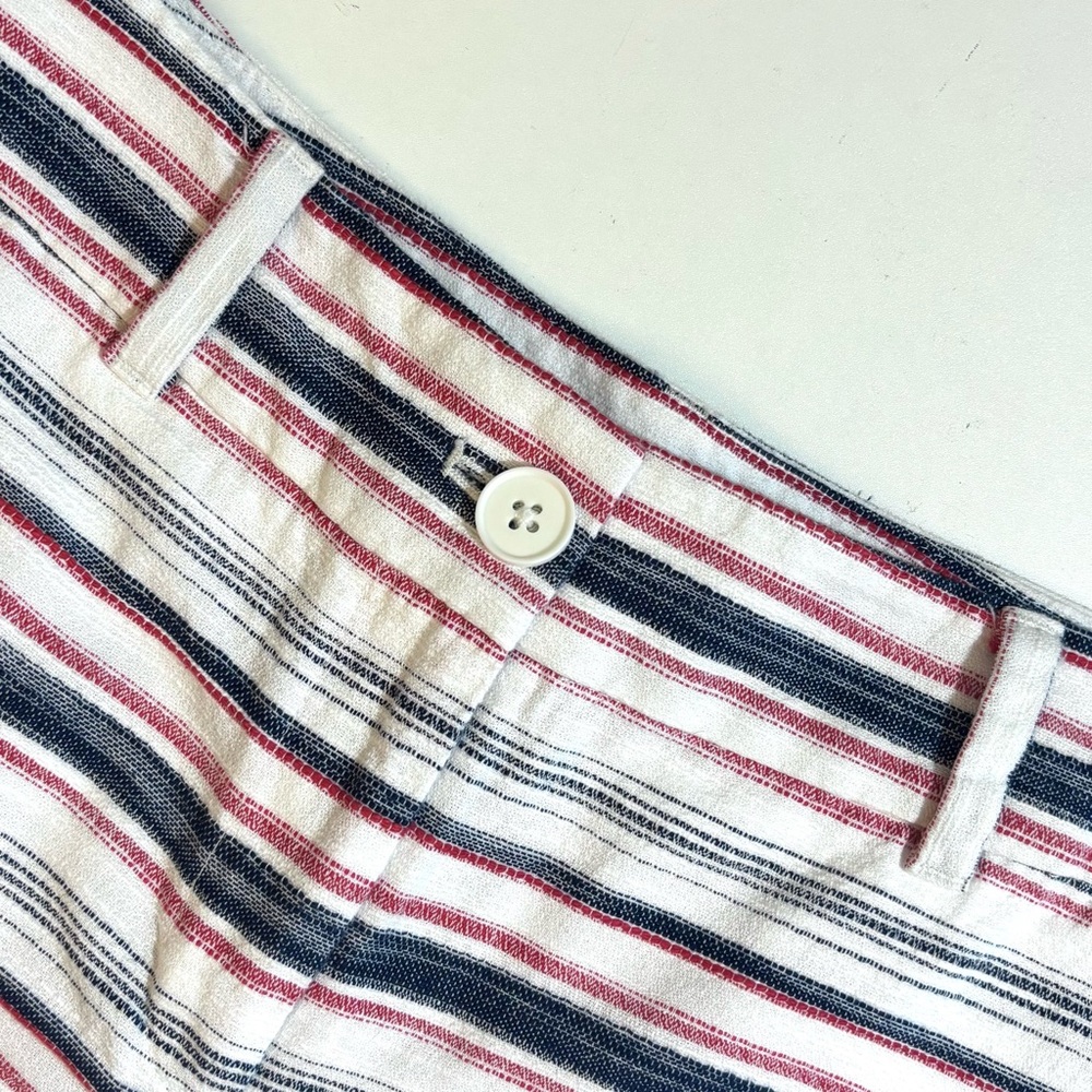 Loft Mid Rise 6 Shorts Striped Red/White/Blue 100% Cotton Size 4 - Picture 4 of 13